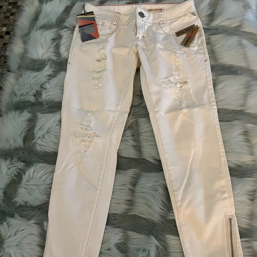 DKNY City Extreme Skinny Jean Stretch White size: (11) 30 Juniors NWT